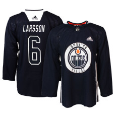 Edmonton Oilers #6 Adam Larsson Navy Practice Jersey