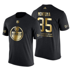 Edmonton Oilers Al Montoya Gold Limited with Message T-Shirt Black