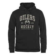 Edmonton Oilers Black Camo Stack Fleece Pullover Hoodie