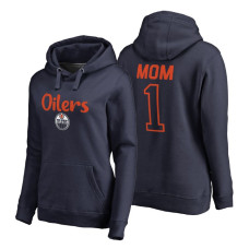 Edmonton Oilers 2018 Fanatics Mother's Day Number 1 Mom Pullover Hoodie Navy