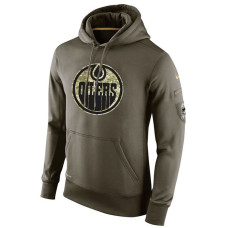 Edmonton Oilers Olive Salute To Service Pullover Hoodie