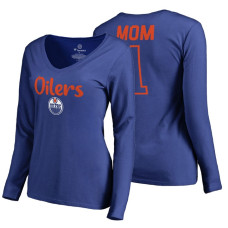 Edmonton Oilers 2018 Fanatics Mother's Day Number 1 Mom long sleeve T-Shirt Royal