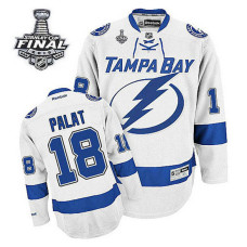 Tampa Bay Lightning Ondrej Palat #18 White 2015 Stanley Cup Away Jersey