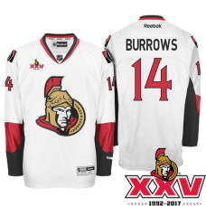 Ottawa Senators #14 Alexandre Burrows White 1992-2017 25th Anniversary Premier Jersey