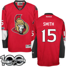 Ottawa Senators #15 Zack Smith Red 2017 Anniversary Patch Player Jersey