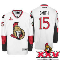 Ottawa Senators #15 Zack Smith White 1992-2017 25th Anniversary Premier Jersey