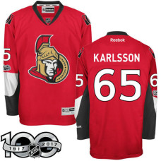 Ottawa Senators #65 Erik Karlsson Red 2017 Anniversary Patch Player Jersey