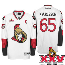 Ottawa Senators #65 Erik Karlsson White 1992-2017 25th Anniversary Premier Jersey