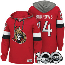 Ottawa Senators #14 Alexandre Burrows Red 2017 Anniversary Patch Hoodie