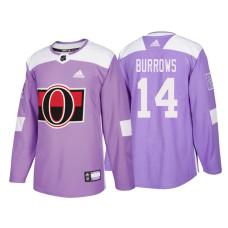 Ottawa Senators #14 Alexandre Burrows Purple 2018 Adidas Authentic Hockey Fights Cancer Jersey