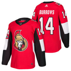 Ottawa Senators #14 Alexandre Burrows Red 2018 New Season Home Authentic Jersey With Anniversary Patch