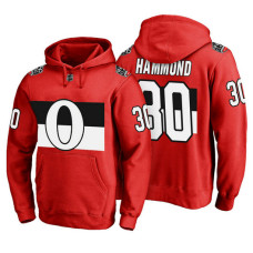 Ottawa Senators #30 Andrew Hammond Red 100 Classic Pullover Hoodie