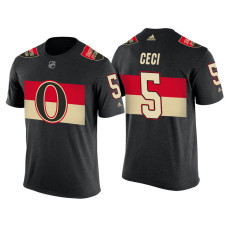 Ottawa Senators Black Cody Ceci #5 2018 Adidas New Season Shirsey T-shirt