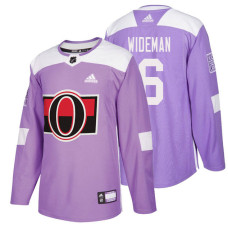 Ottawa Senators #6 Chris Wideman Purple Hockey Fights Cancer Authentic Jersey