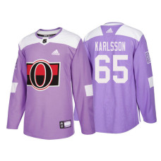 Ottawa Senators #65 Erik Karlsson Purple 2018 Adidas Authentic Hockey Fights Cancer Jersey