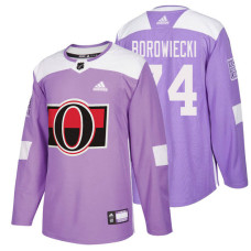 Ottawa Senators #74 Mark Borowiecki Purple Hockey Fights Cancer Authentic Jersey