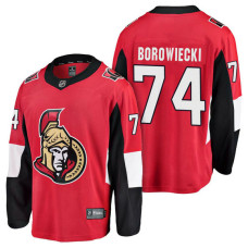 Ottawa Senators #74 Breakaway Player Mark Borowiecki Jersey Red