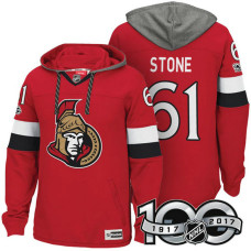 Ottawa Senators #61 Mark Stone Red 2017 Anniversary Patch Hoodie