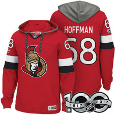 Ottawa Senators #68 Mike Hoffman Red 2017 Anniversary Patch Hoodie