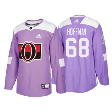 Ottawa Senators #68 Mike Hoffman Purple 2018 Adidas Authentic Hockey Fights Cancer Jersey