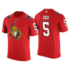 Ottawa Senators Red Cody Ceci #5 2018 Adidas New Season Shirsey T-shirt