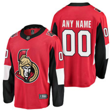 Ottawa Senators 2018 Fanatics Branded Custom Jersey Red