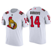 Ottawa Senators White Alexandre Burrows #14 2018 Adidas New Season Shirsey T-shirt