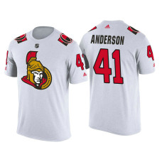 Ottawa Senators White Craig Anderson #41 2018 Adidas New Season Shirsey T-shirt