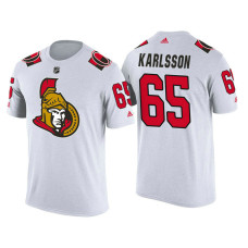 Ottawa Senators White Erik Karlsson #65 2018 Adidas New Season Shirsey T-shirt