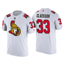 Ottawa Senators White Fredrik Claesson #33 2018 Adidas New Season Shirsey T-shirt