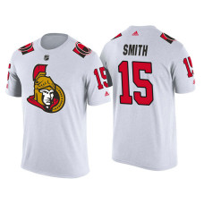 Ottawa Senators White Zack Smith #15 2018 Adidas New Season Shirsey T-shirt