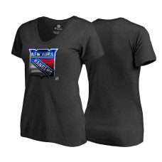 Women's Ottawa Senators Black V-neck Midnight Mascot Team T-shirt