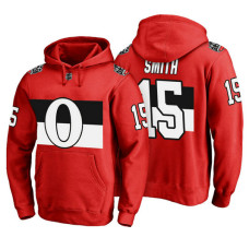 Ottawa Senators #15 Zack Smith Red 100 Classic Pullover Hoodie