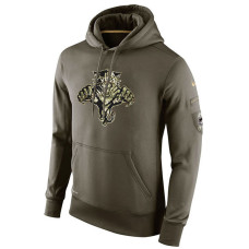 Florida Panthers Olive Salute To Service Pullover Hoodie