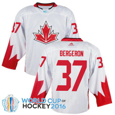 Canada Team Patrice Bergeron #37 White 2016 World Cup Jersey