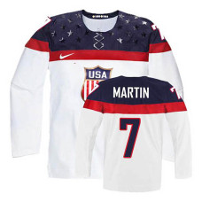 USA Team Paul Martin #7 White Home Premier Olympic Jersey