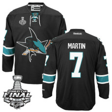 San Jose Sharks Paul Martin #7 Black 2016 Stanley Cup Alternate Champions Jersey