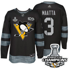 Pittsburgh Penguins #3 Olli Maatta Black 2017 Stanley Cup Champions 100th Classic Limited Fashion Jersey