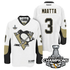 Pittsburgh Penguins #3 Olli Maatta White Stanley Cup Champions Away Throwback Jersey