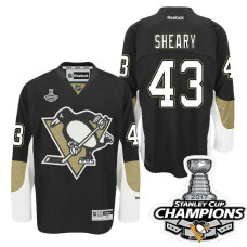 Pittsburgh Penguins #43 Conor Sheary Black Stanley Cup Champions Home Throwback Jersey