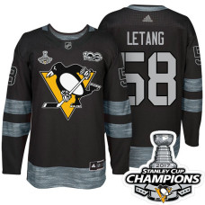 Pittsburgh Penguins #58 Kris Letang Black 2017 Stanley Cup Champions 100th Classic Limited Fashion Jersey