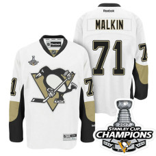 Pittsburgh Penguins #71 Evgeni Malkin White Stanley Cup Champions Away Throwback Jersey