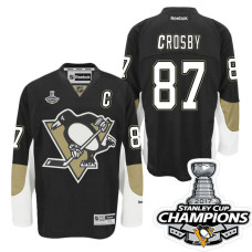 Pittsburgh Penguins #87 Sidney Crosby Black Stanley Cup Champions Home Throwback Jersey