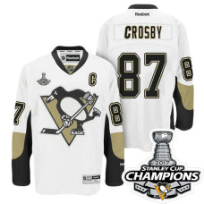 Pittsburgh Penguins #87 Sidney Crosby White Stanley Cup Champions Away Throwback Jersey