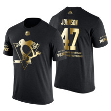 Pittsburgh Penguins Adam Johnson Gold Limited with Message T-Shirt Black