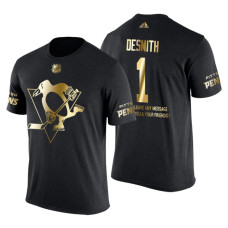 Pittsburgh Penguins Casey DeSmith Gold Limited with Message T-Shirt Black