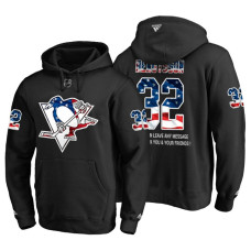 Pittsburgh Penguins #32 Lukas Bengtsson Banner Wave USA Flag with Message Black Hoodie