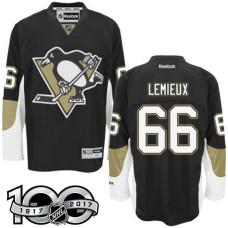 Pittsburgh Penguins #66 Mario Lemieux Black 100 Greatest Player Jersey