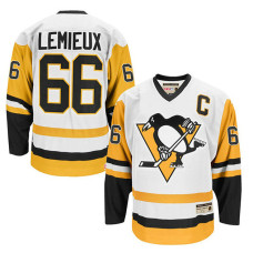 Pittsburgh Penguins Mario Lemieux #66 White Captain Jersey