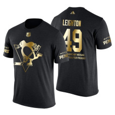 Pittsburgh Penguins Michael Leighton Gold Limited with Message T-Shirt Black